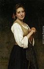Eugenie Marie Salanson Canvas Paintings - Young Shepherdess